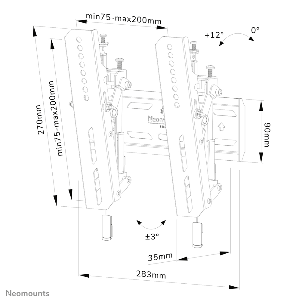 Neomounts WL35S-850BL12 Supporto TV a parete 24-65" - inclinabile - bloccabile - installazione rapida